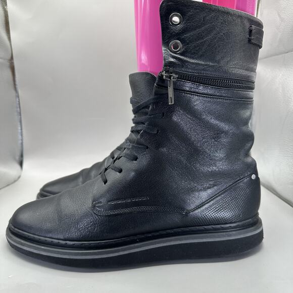 Porsche Design Chester Bennington Boots Mens Size 9/ EU 42 Black Leather Combat main image 10